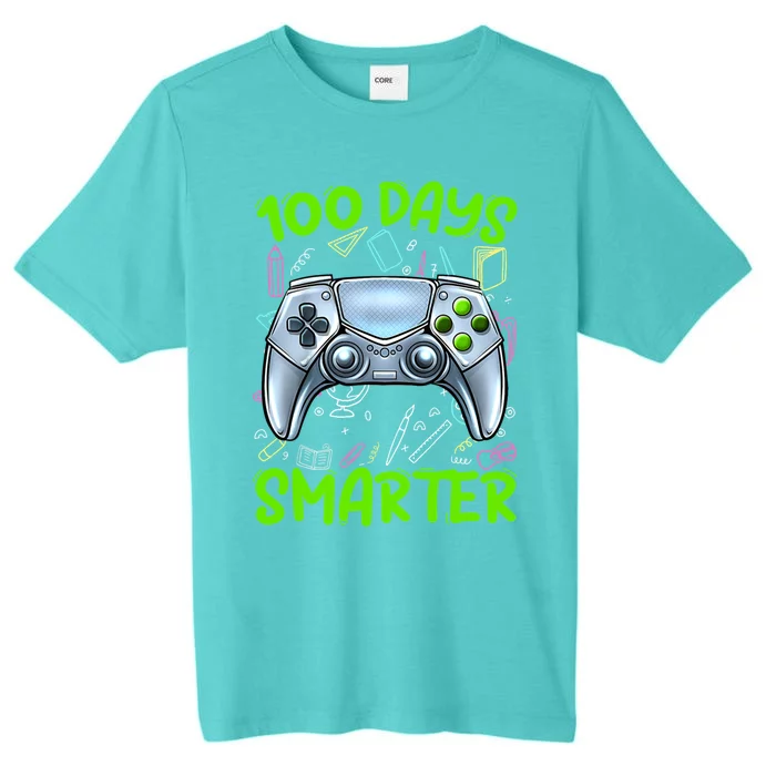 100 Days Smarter Funny Gamer Video Games Gaming Gift ChromaSoft Performance T-Shirt