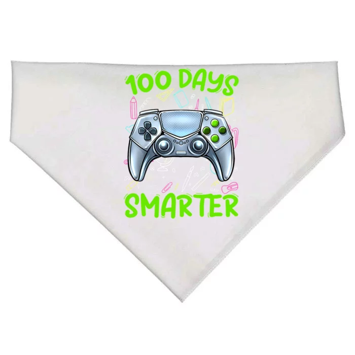 100 Days Smarter Funny Gamer Video Games Gaming Gift USA-Made Doggie Bandana