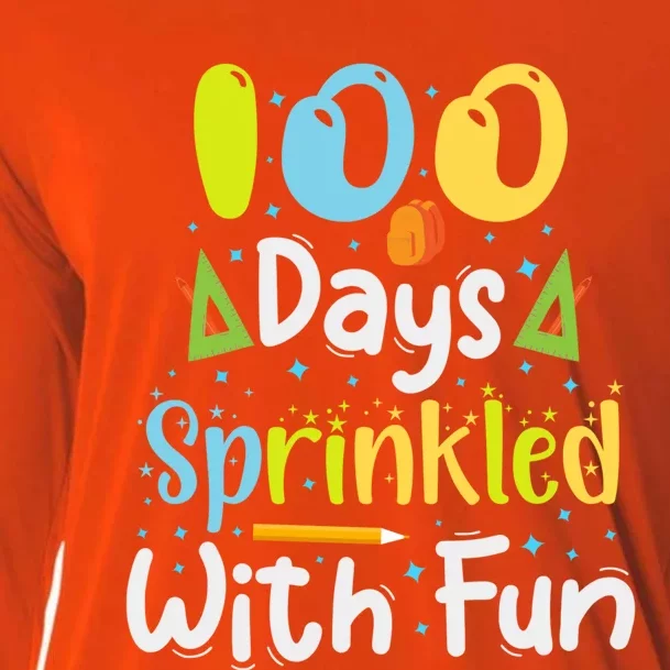 100 Days Sprinkled With Fun 100 Days Of School Gift Cooling Performance Long Sleeve Crew