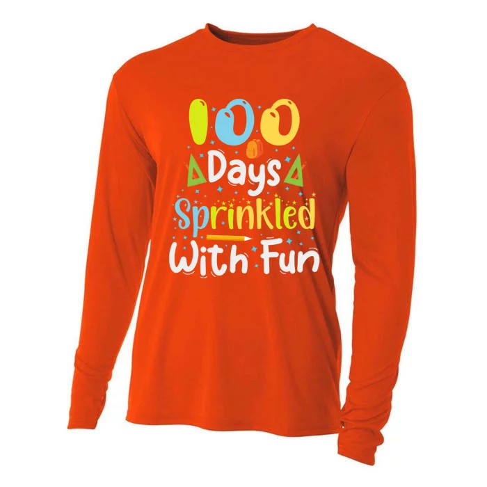 100 Days Sprinkled With Fun 100 Days Of School Gift Cooling Performance Long Sleeve Crew