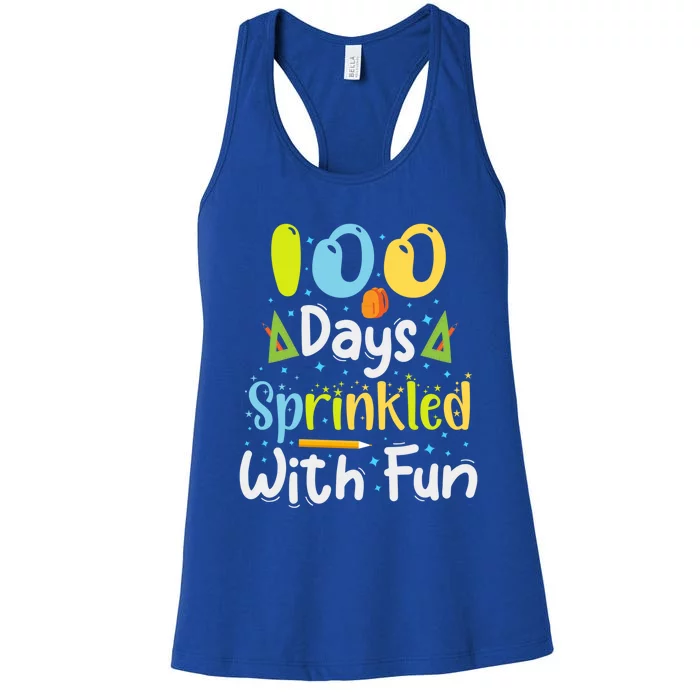 100 Days Sprinkled With Fun 100 Days Of School Gift Women's Racerback Tank