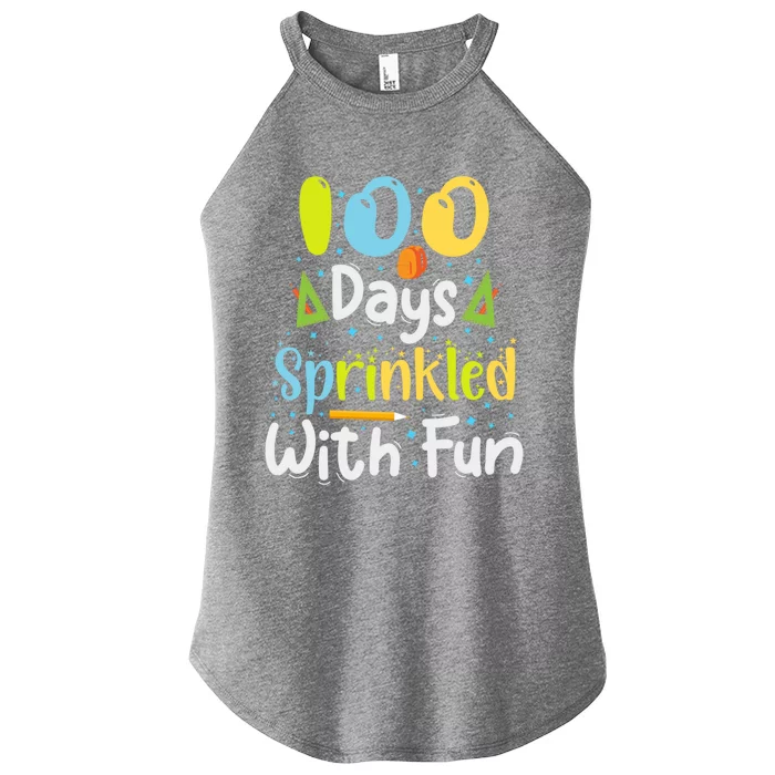 100 Days Sprinkled With Fun 100 Days Of School Gift Women’s Perfect Tri Rocker Tank