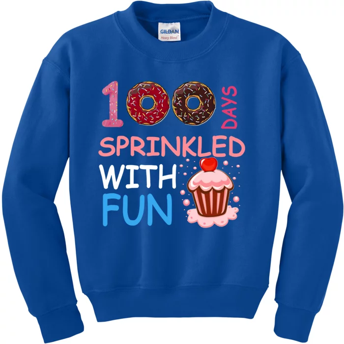 100 Days Sprinkled With Fun Donuts 100 Funny Celebration Great Gift Kids Sweatshirt