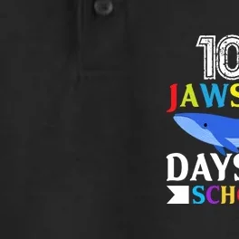 100 Jawsome Shark 100 Days Of School Teacher Boy Girl Dry Zone Grid Performance Polo