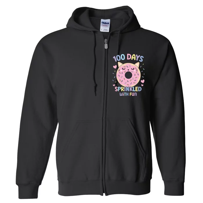 100 Days Sprinkled With Fun Donut School Full Zip Hoodie