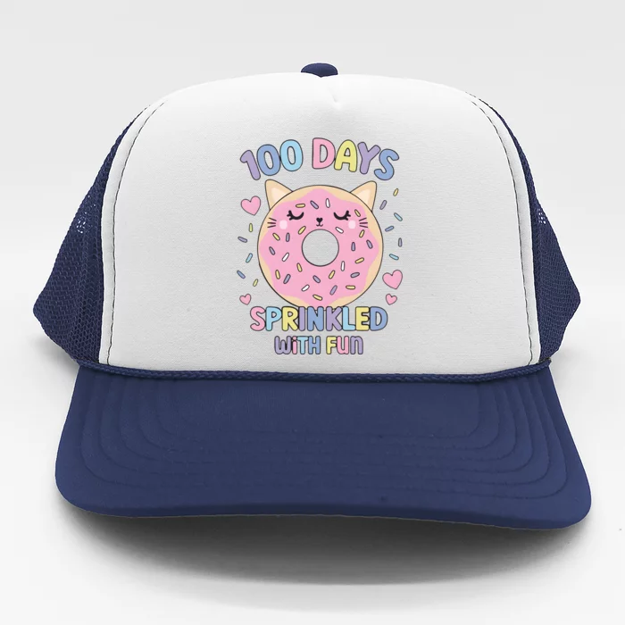 100 Days Sprinkled With Fun Donut School Trucker Hat