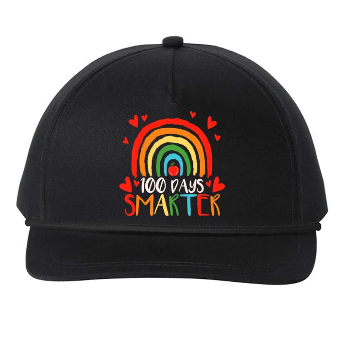 100 Days Smarter 100th Day Of School Teachers Gift Snapback Five-Panel Rope Hat