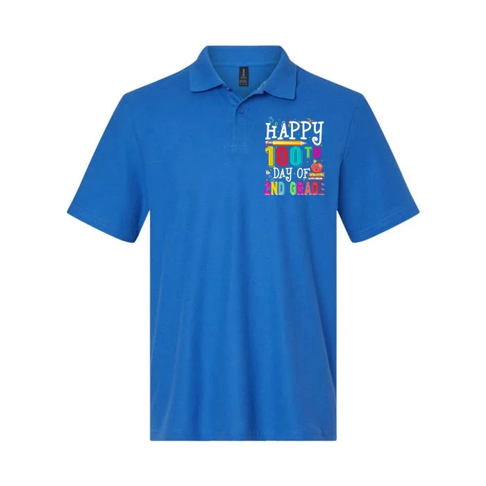 100 Days Smarter Second Grade 100Th Day Of School 2Nd Grade Meaningful Gift Softstyle Adult Sport Polo