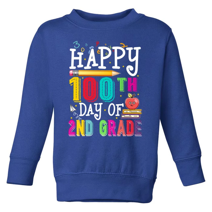 100 Days Smarter Second Grade 100Th Day Of School 2Nd Grade Meaningful Gift Toddler Sweatshirt