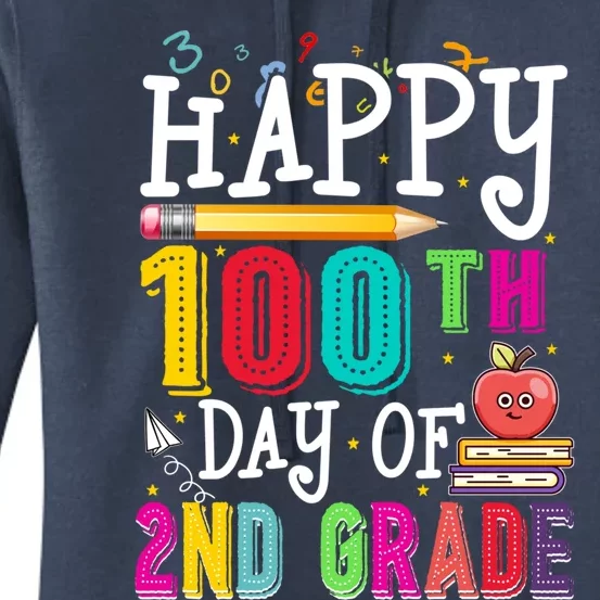 100 Days Smarter Second Grade 100Th Day Of School 2Nd Grade Meaningful Gift Women's Pullover Hoodie