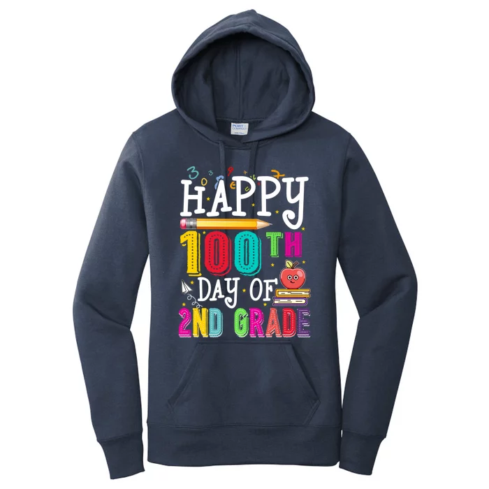 100 Days Smarter Second Grade 100Th Day Of School 2Nd Grade Meaningful Gift Women's Pullover Hoodie