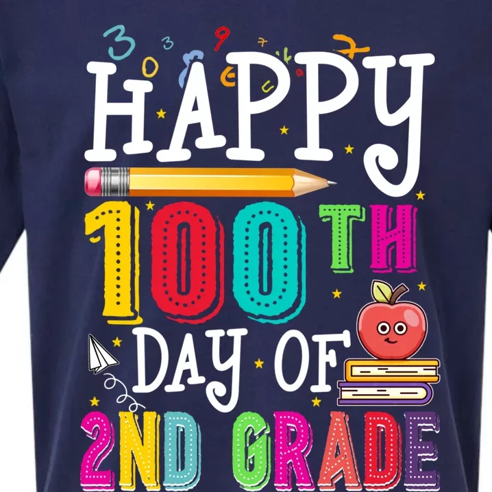 100 Days Smarter Second Grade 100Th Day Of School 2Nd Grade Meaningful Gift Sueded Cloud Jersey T-Shirt