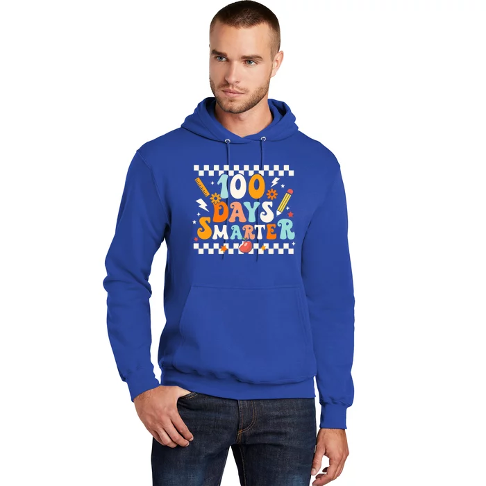 100 Days Smarter Groovy Retro Funny Happy 100 Days Of School Cute Gift Hoodie