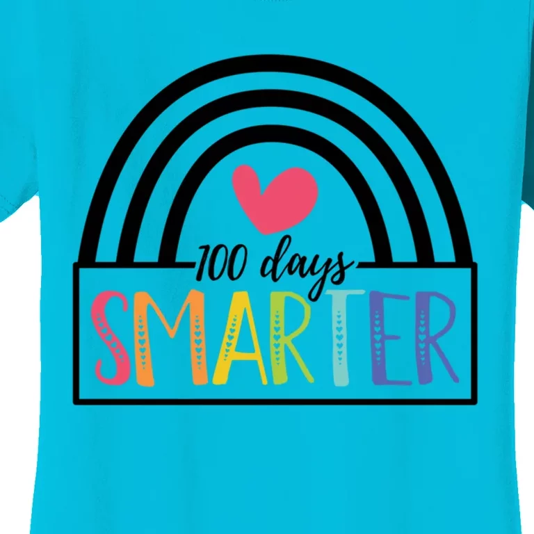 100 Days Smarter Happy 100 Days Of School 100th Day Cool Gift Women's T-Shirt