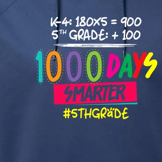 1000 Days Smarter - Fifth 5th Grade Teacher Student - School Performance Fleece Hoodie