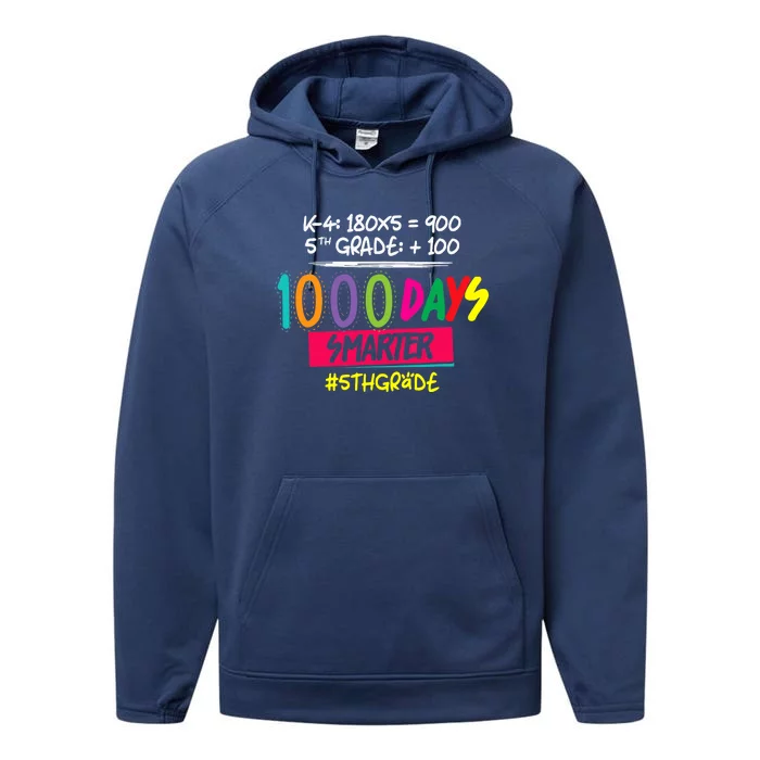 1000 Days Smarter - Fifth 5th Grade Teacher Student - School Performance Fleece Hoodie