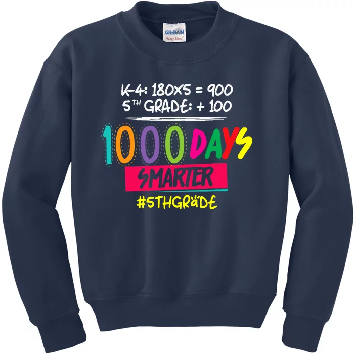 1000 Days Smarter - Fifth 5th Grade Teacher Student - School Kids Sweatshirt