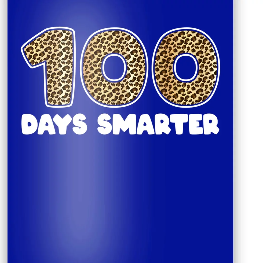 100 Days Smarter Happy 100th Day Of School Leopard Gift Poster