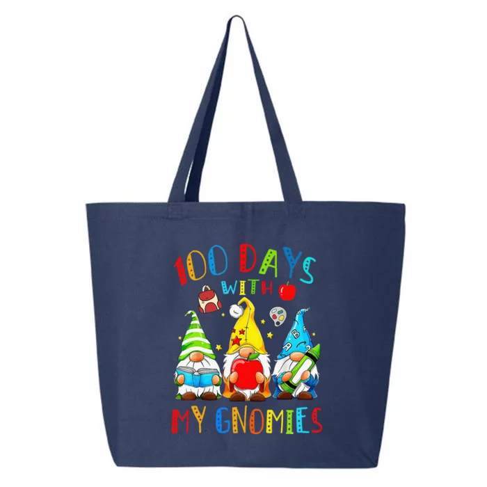 100 Days Smarter Gnome Teachers Students Happy 100 Days 25L Jumbo Tote