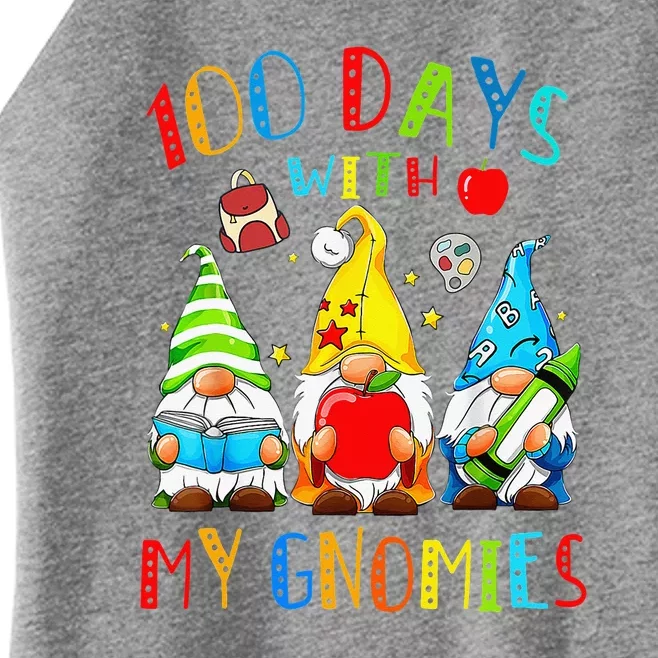 100 Days Smarter Gnome Teachers Students Happy 100 Days Women’s Perfect Tri Rocker Tank