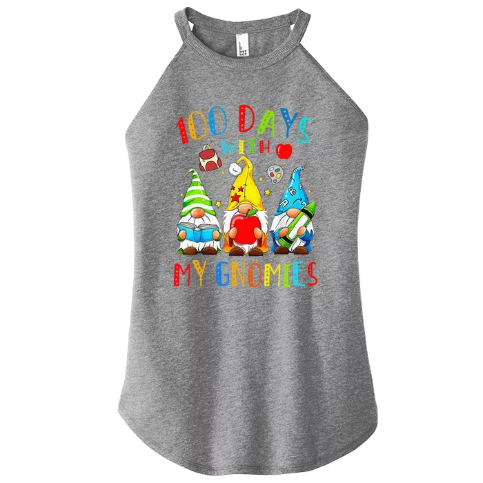 100 Days Smarter Gnome Teachers Students Happy 100 Days Women’s Perfect Tri Rocker Tank