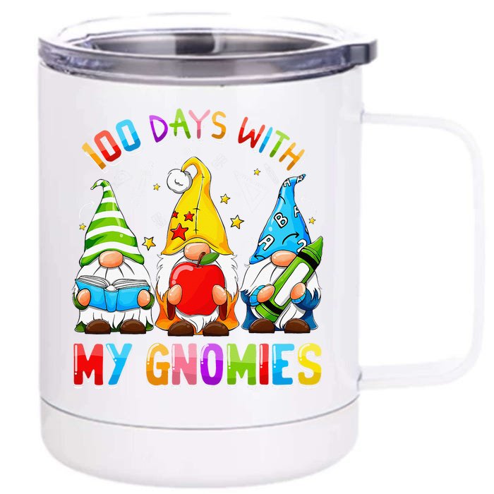 101 Days Smarter Gnome Teachers Students Happy 100 Days Front & Back 12oz Stainless Steel Tumbler Cup