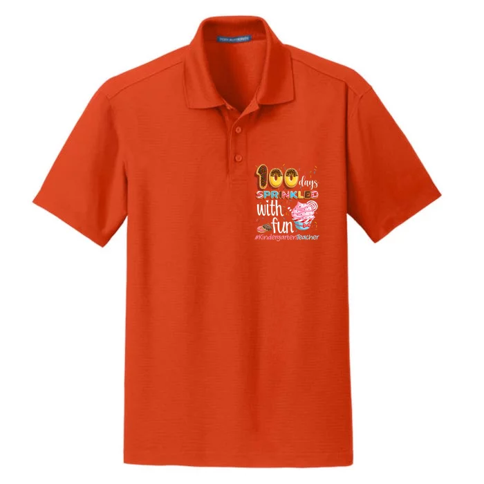 100Th Day Sprinkled With Fun Cupcake Kindergarten Teacher Gift Dry Zone Grid Performance Polo