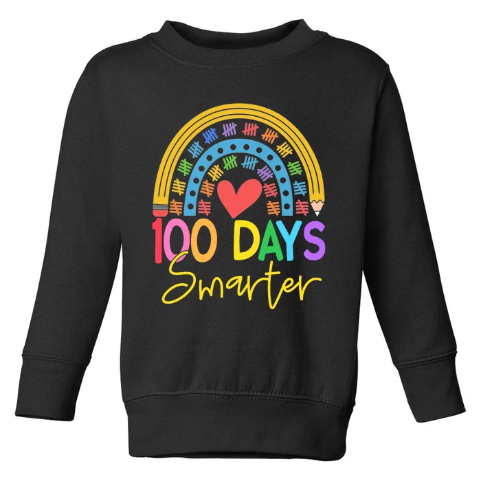 100 Days Smarter Rainbow Toddler Sweatshirt