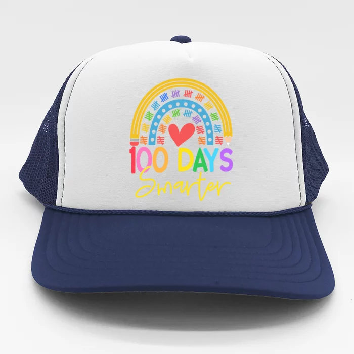 100 Days Smarter Rainbow Trucker Hat