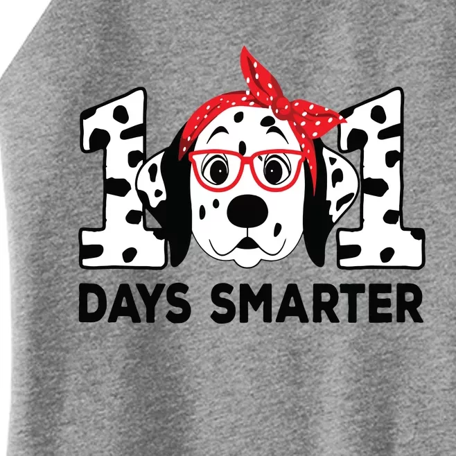 101 Days Smarter 101st Day School Dalmatian Dog Teacher Women’s Perfect Tri Rocker Tank