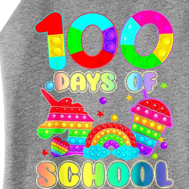 100 Days Smarter Happy 100th Day Of School Pop It Boys Cool Gift Women’s Perfect Tri Rocker Tank