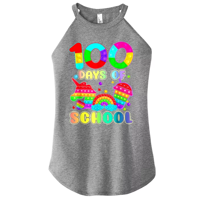 100 Days Smarter Happy 100th Day Of School Pop It Boys Cool Gift Women’s Perfect Tri Rocker Tank