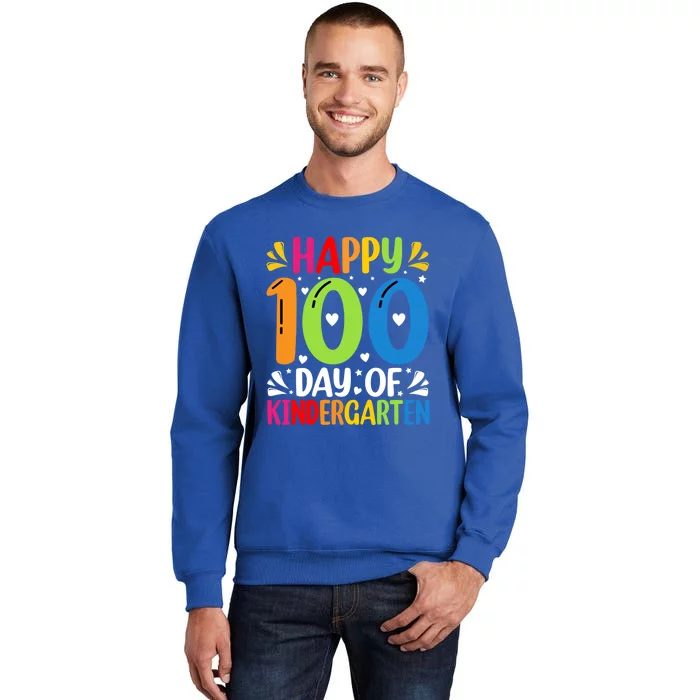 100 Days Smarter Kindergarten Happy 100 Day Of Kindergarten Gift Tall Sweatshirt