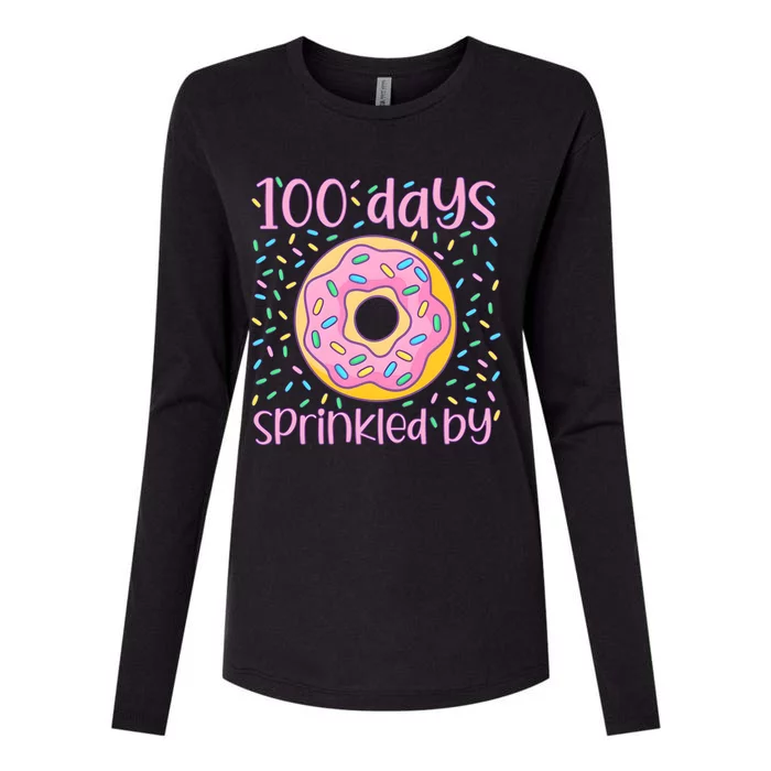 100 Days Sprinkled By Cute Donut 100 Days Of School Womens Cotton Relaxed Long Sleeve T-Shirt