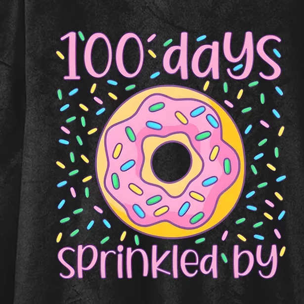 100 Days Sprinkled By Cute Donut 100 Days Of School Hooded Wearable Blanket