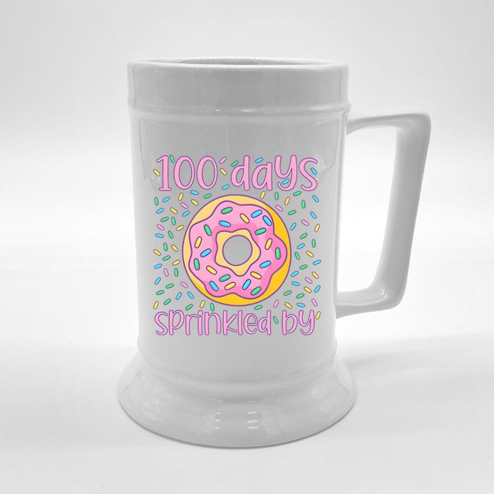 100 Days Sprinkled By Cute Donut 100 Days Of School Front & Back Beer Stein