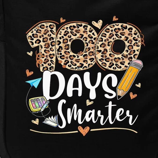 100 Days Smarter Leopard Happy 100th Day Of School Teacher Impact Tech Backpack