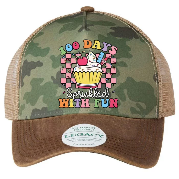 100 Days Sprinkled With Fun Cute Cupcake Legacy Tie Dye Trucker Hat