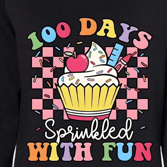 100 Days Sprinkled With Fun Cute Cupcake Womens California Wash Sweatshirt