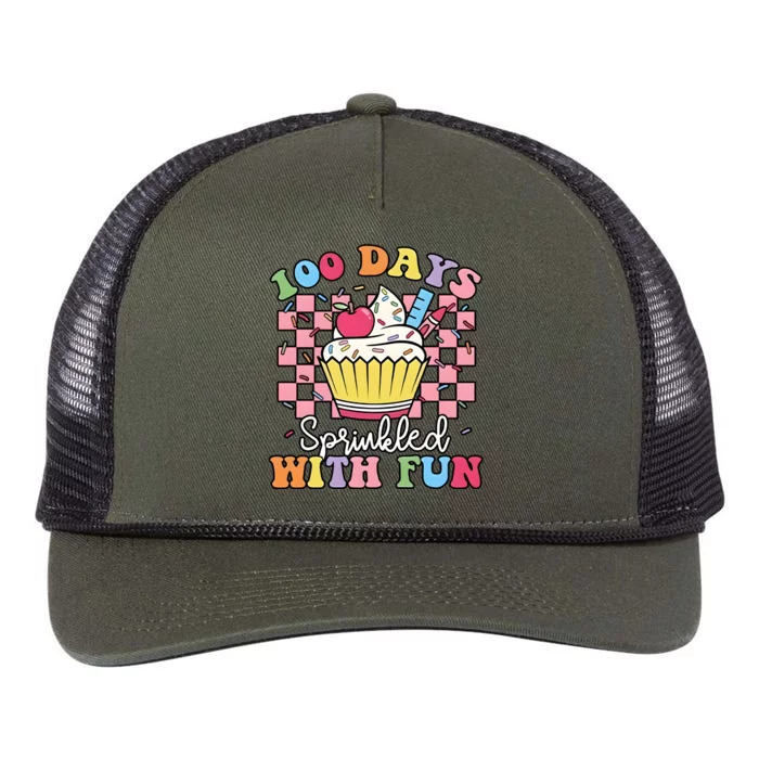 100 Days Sprinkled With Fun Cute Cupcake Retro Rope Trucker Hat Cap