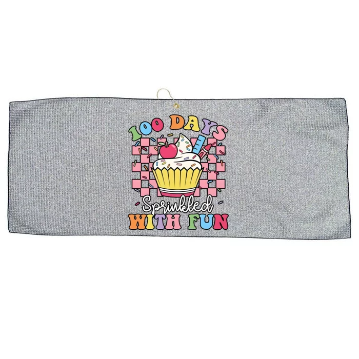 100 Days Sprinkled With Fun Cute Cupcake Large Microfiber Waffle Golf Towel