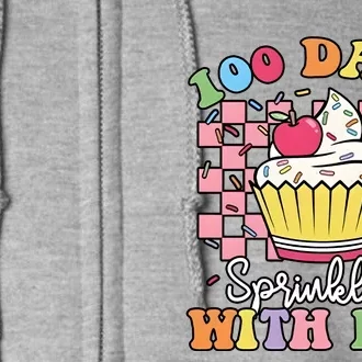 100 Days Sprinkled With Fun Cute Cupcake Full Zip Hoodie