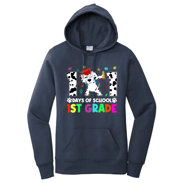 101 Days Smarter 1st Grade Happy 100th Days Dog Student Women's Pullover Hoodie