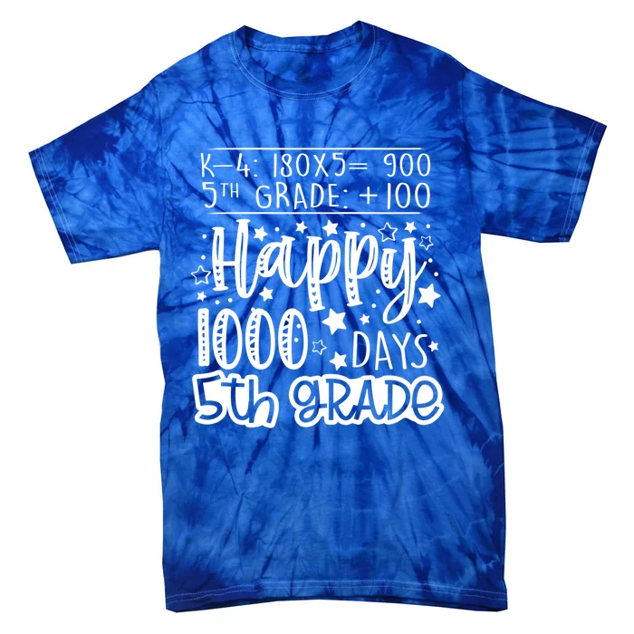 1000 Days Smarter Fifth Grade Teacher 100th Day Of School Gift Tie-Dye T-Shirt