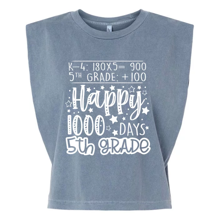 1000 Days Smarter Fifth Grade Teacher 100th Day Of School Gift Garment-Dyed Women's Muscle Tee