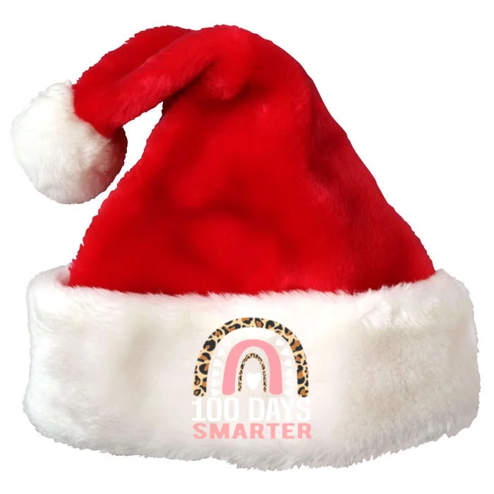 100 Days Smarter Rainbow 100th Day Of School Teacher Gift Premium Christmas Santa Hat