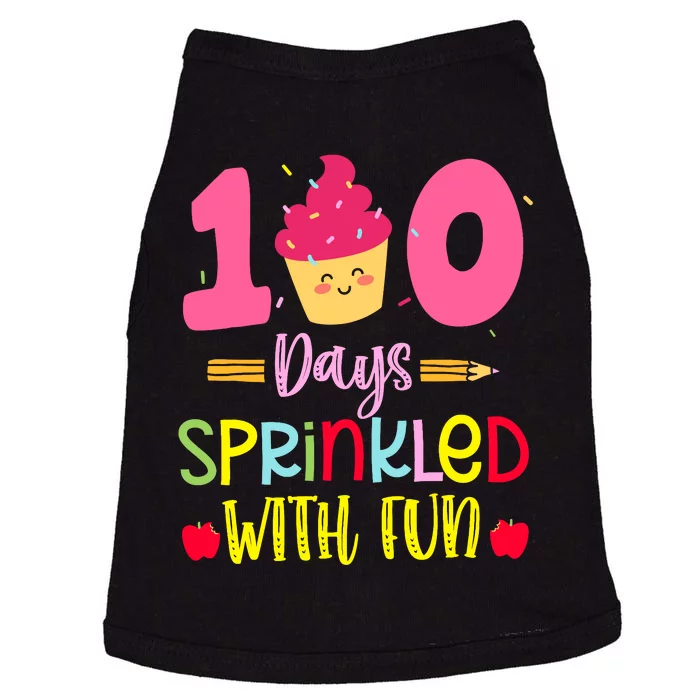 100 Days Sprinkled With Fun Cupcake 100th Day Of School Girl Doggie Tank