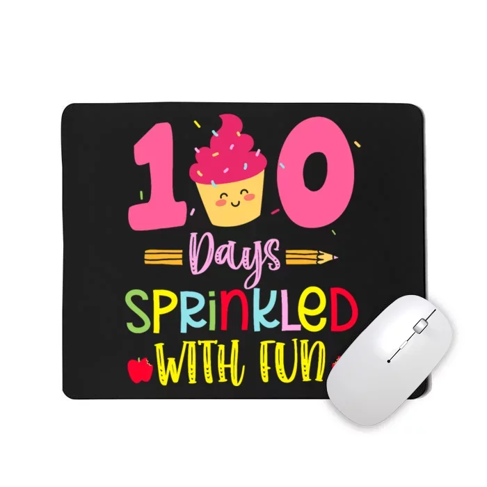 100 Days Sprinkled With Fun Cupcake 100th Day Of School Girl Mousepad