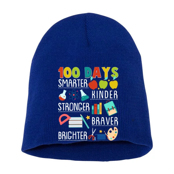 100 Days Smarter Kinder Stronger Braver Brighter 100 Days Of School Short Acrylic Beanie