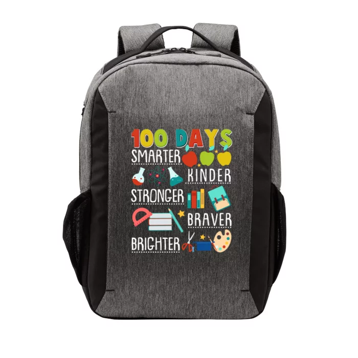 100 Days Smarter Kinder Stronger Braver Brighter 100 Days Of School Vector Backpack